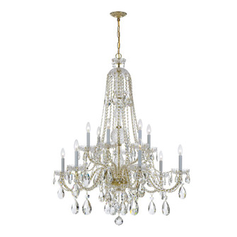 Traditional Crystal 37.5'' Swarovski Strass Crystal Polished Brass Chandelier (205|1112-PB-CL-S)