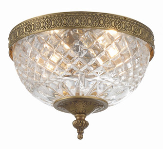 Radley 8'' Olde Brass Faceted Cut Glass Bowl Flush Mount (205|117-8-OB)