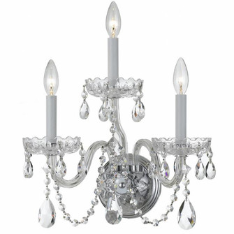 Traditional Crystal 3 Light Spectra Crystal Polished Chrome Sconce (205|1033-CH-CL-SAQ)
