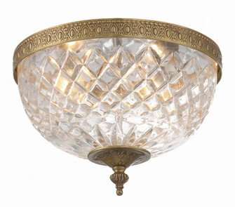 Radley 12'' Olde Brass Faceted Cut Glass Bowl Flush Mount (205|117-12-OB)