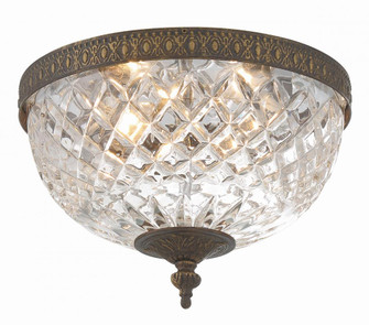 Radley 12'' English Bronze Faceted Cut Glass Bowl Flush Mount (205|117-12-EB)