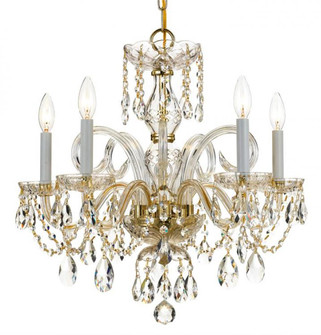 Traditional Crystal 5 Light Spectra Crystal Polished Brass Chandelier (205|1005-PB-CL-SAQ)