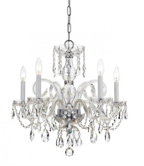 Traditional Crystal 5 Light Hand Cut Crystal Polished Chrome Chandelier (205|1005-CH-CL-MWP)