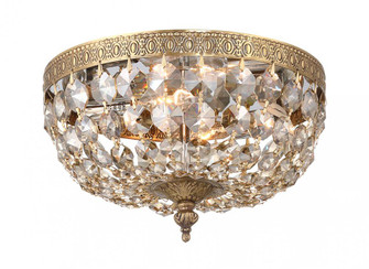 Waltham 10'' Golden Teak Hand Cut Crystal Olde Brass Flush Mount (205|710-OB-GT-MWP)