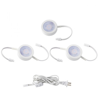 Puck Light Kit- 2 Double Wire Lights, 1 Single Wire Lights, and Cord (1357|HR-AC73-CS-WT)