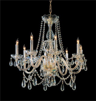 Traditional Crystal 8 Light Hand Cut Crystal Polished Brass Chandelier (205|1128-PB-CL-MWP)