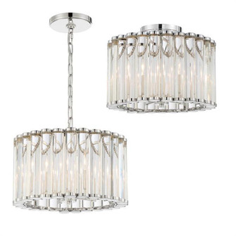 Libby Langdon for Crystorama Elliot 4 Light Polished Nickel Semi Flush Mount (205|ELL-B3004-PN_CEILING)