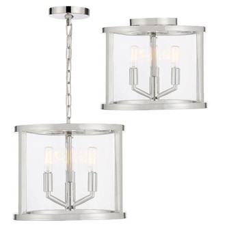 Libby Langdon Devon 3 Light Polished Nickel Semi Flush Mount (205|DEV-B8003-PN_CEILING)