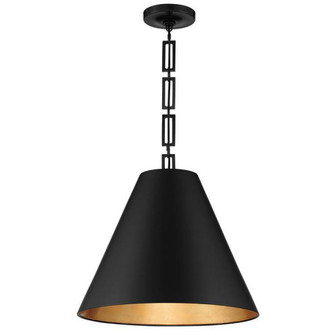 Brian Patrick Flynn for Crystorama Alston 3 Light Matte Black + Antique Gold Chandelier (205|8687-MK-GA)