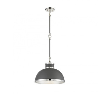 Corning 1-Light Pendant in Gray with Polished Nickel Accents (128|7-8882-1-175)
