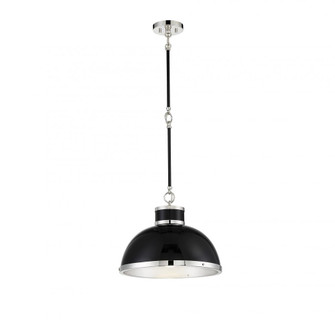 Corning 1-Light Pendant in Matte Black with Polished Nickel Accents (128|7-8882-1-173)