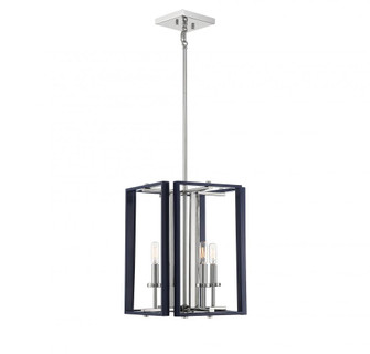 Champlin 4-Light Pendant in Navy with Polished Nickel Accents (128|3-8881-4-174)