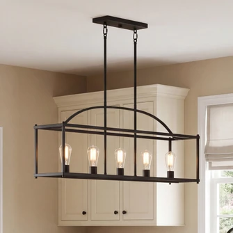 Palladian 5-Light Linear Chandelier in 
Matte Black (128|1-190-5-89)