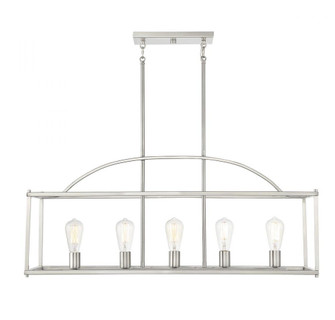 Palladian 5-Light Linear Chandelier in Satin Nickel (128|1-190-5-SN)