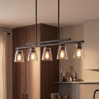Calhoun 5-Light Linear Chandelier in Matte Black (128|1-1023-5-89)