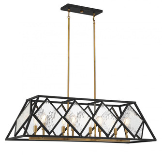 Capella 8-Light Linear Chandelier in English Bronze and Warm Brass (128|1-5404-8-79)