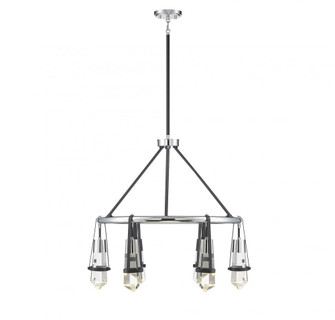 Denali 6-Light LED Chandelier in Matte Black with Polished Chrome Accents (128|1-7707-6-67)
