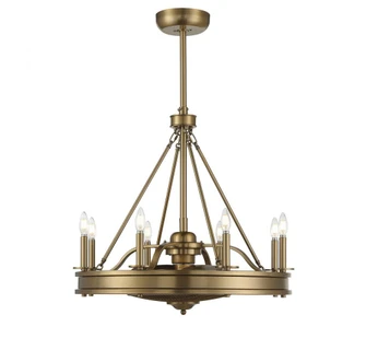 Lyon 8-Light Fan D'Lier in 
Warm Brass (128|39-FD-124-322)