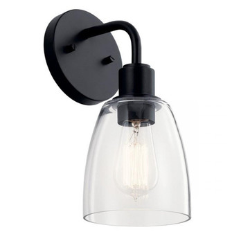 Meller 11'' 1 Light Wall Sconce with Clear Glass Black (2|55100BK)