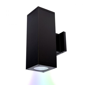 Cube Architectural 5'' LED Color Changing Up and Down Wall Light (1357|DC-WD05-FB-CC-BK)