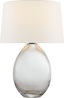 Myla Medium Wide Table Lamp in Clear Glass with Linen Shade (279|CHA 3421CG-L)