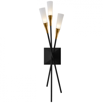 Stellar Triple Tail Sconce (279|CHD 2602BLK)