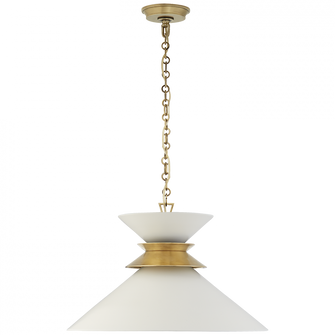 Alborg Large Stacked Pendant in Antique- Burnished Brass with Matte White Shade (279|CHC 5245AB-WHT)