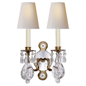 Yves Crystal Double Arm Sconce (279|TOB 2471GI/CG-PL)