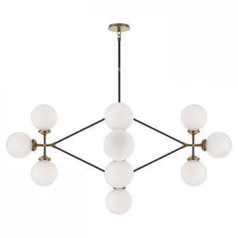 Bistro Four Arm Chandelier (279|S 5024HAB/BLK-WG)