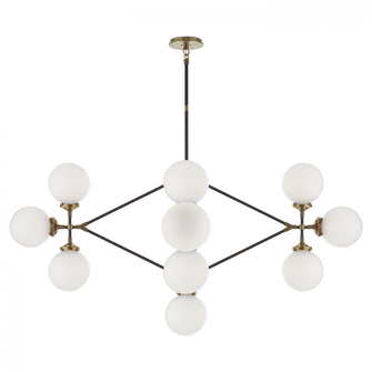 Bistro Four Arm Chandelier (279|S 5024HAB/BLK-WG)