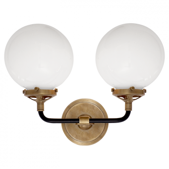 Bistro Double Light Curved Sconce (279|S 2026HAB/BLK-WG)