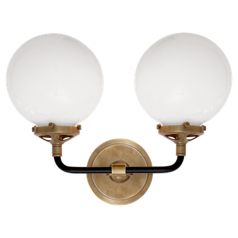 Bistro Double Light Curved Sconce (279|S 2026HAB/BLK-WG)