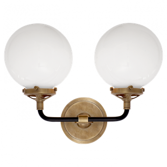Bistro Double Light Curved Sconce (279|S 2026HAB/BLK-WG)