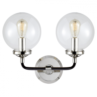 Bistro Double Light Curved Sconce (279|S 2026PN/BLK-CG)