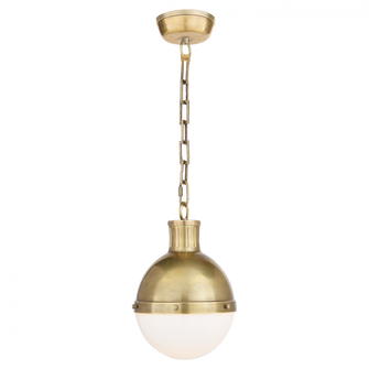 Hicks Small Pendant in Hand-Rubbed Antique Brass with White Glass (279|TOB 5062HAB-WG)
