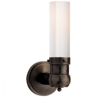 Graydon Single Bath Light in Bronze with White Glass (279|TOB 2187BZ-WG)