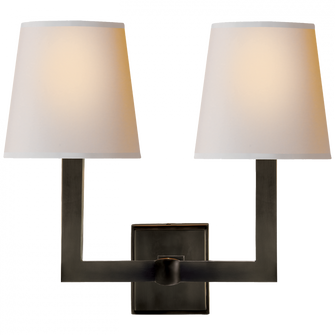 Square Tube Double Sconce (279|SL 2820BZ-NP)