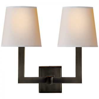 Square Tube Double Sconce (279|SL 2820BZ-NP)