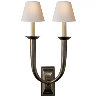 French Deco Horn Double Sconce (279|S 2021BZ-NP)