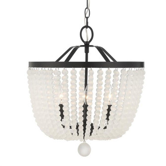 Rylee 4 Light Matte Black Frosted Beads Mini Chandelier (205|604-MK-FR)