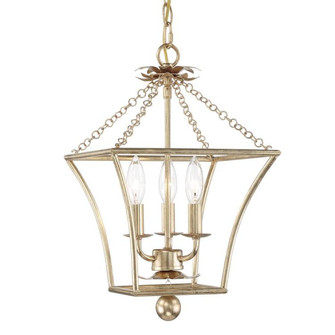 Broche 3 Light Antique Gold Mini Chandelier (205|514-GA)