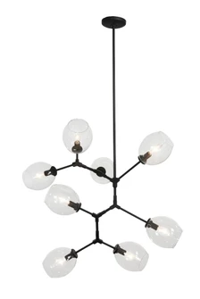 8 Light Chandelier in Coal Finish with Clear Glass (77|P1365-66A)