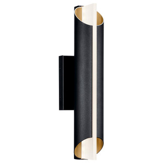 Astalis 21'' 1 LED Wall Light with Clear Ribbed Glass Black and Burnished Gold (2|59078BKTLED)