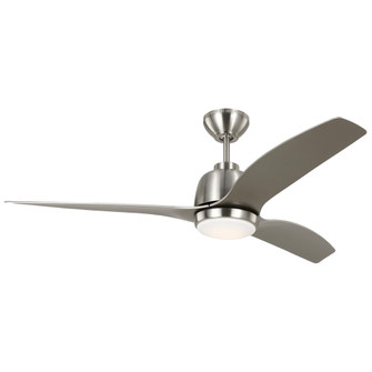 Avila 54'' Dimmable Integrated LED Indoor/Outdoor Brushed Steel Ceiling Fan with Light Kit (6|3AVLR54BSD)