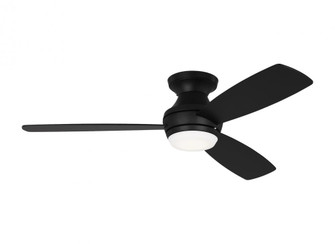 Ikon 52'' Dimmable Integrated LED Indoor Midnight Black Hugger Ceiling Fan with Light Kit (6|3IKR52MBKD)