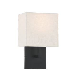 1 Light Wall Sconce in a Coal Finish with Off White Linen Shade (77|P470-66A)
