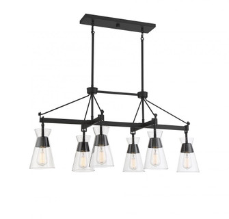 Lakewood 6-Light Linear Chandelier in Matte Black (128|1-1833-6-89)