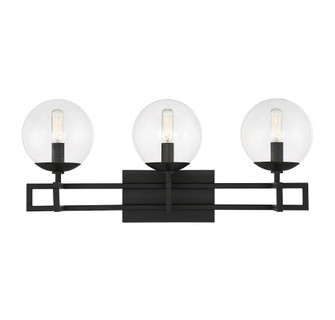 Crosby 3-Light Bathroom Vanity Light in Matte Black (128|8-1860-3-BK)