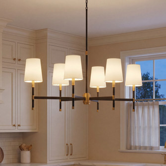 Brody 6-Light Linear Chandelier in Matte Black with Warm Brass Accents (128|1-1631-6-143)