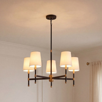 Brody 5-Light Chandelier in Matte Black with Warm Brass Accents (128|1-1630-5-143)
